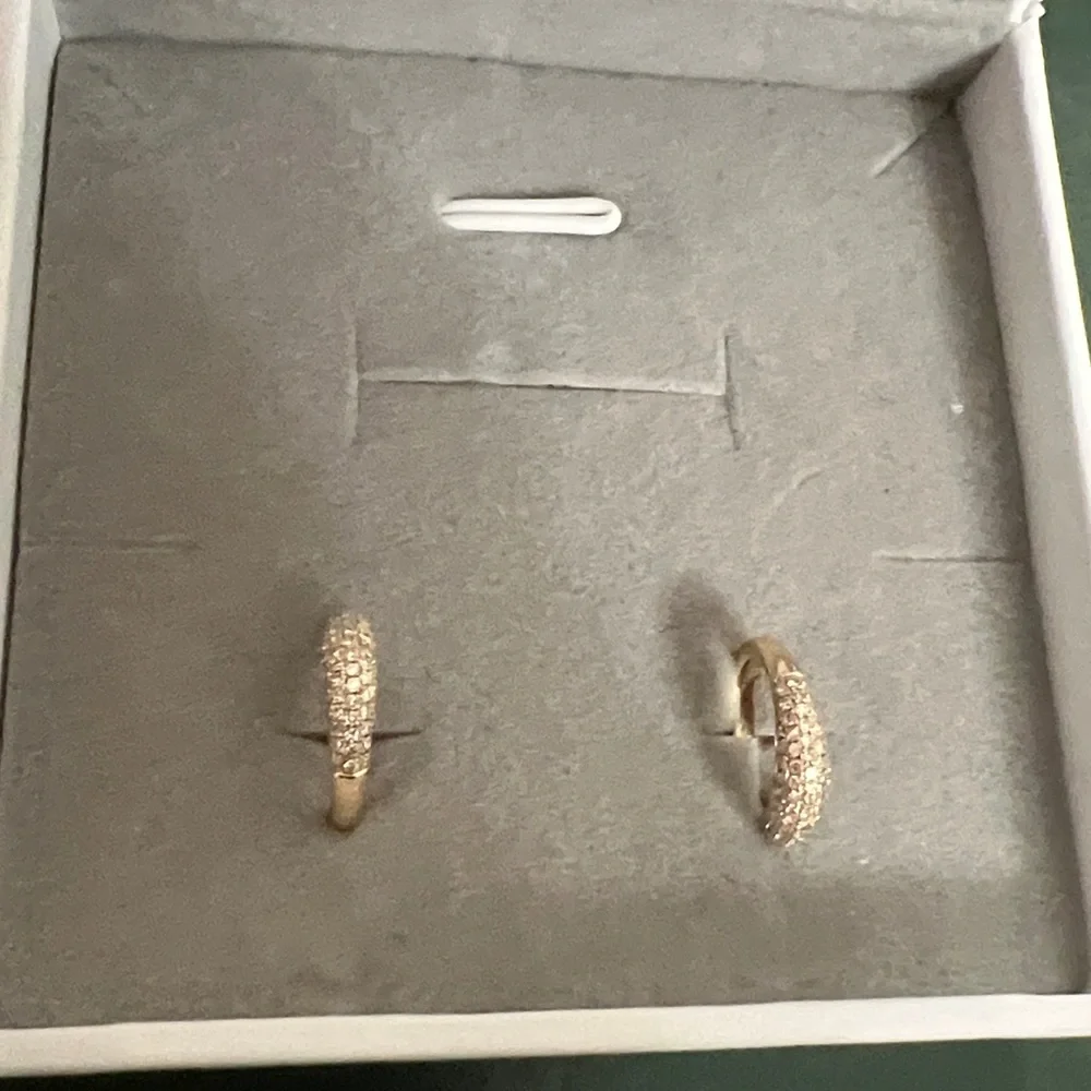 Brand New Diamond Huggies by Zoe Lev - Picture 4 of 6